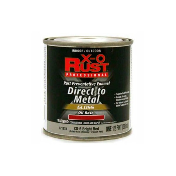 General Paint Interior/Exterior Paint, Gloss, Oil Base, Red, 1/2 pt 371278 - main